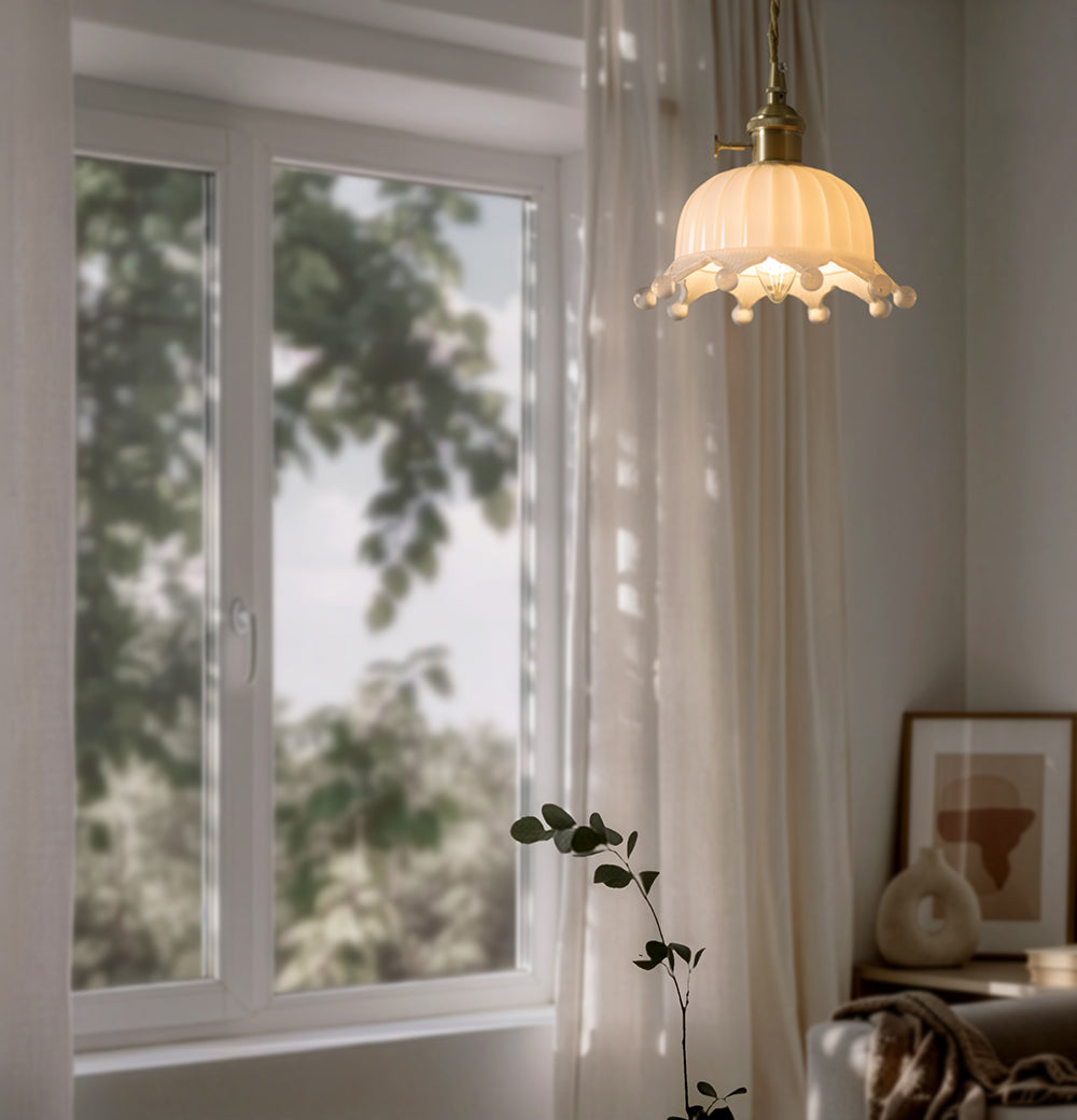 Lumina (ルミナ) - 1灯ミルクガラスペンダントランプ
