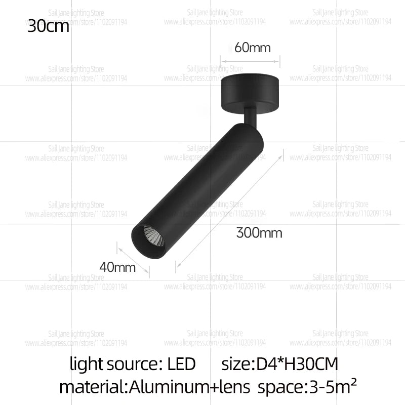 LED スポットライト シーリングライト 天井照明 円筒型 ダウンライト 北欧 モダン 店舗照明 カフェ照明 アパレル ショップ 展示会 キッチン リビング 寝室 玄関 廊下 ブラック ホワイト 3000K 4000K 6000K おしゃれ 送料無料 Aethel Japan