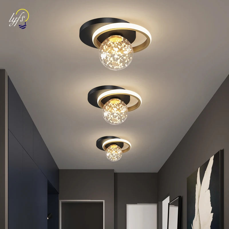 北欧 LED シーリングライト ガラス 18W 3色切替 モダン 天井照明 リビング ダイニング 寝室 玄関 廊下 キッチン おしゃれ アイアン照明 90-260V