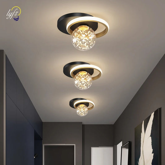 北欧 LED シーリングライト ガラス 18W 3色切替 モダン 天井照明 リビング ダイニング 寝室 玄関 廊下 キッチン おしゃれ アイアン照明 90-260V