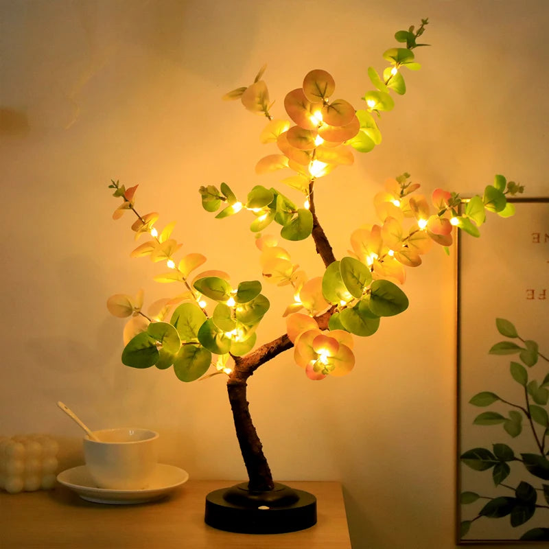 LED ツリーライト テーブルランプ ボンサイライト ナイトライト USB 電池式 間接照明 北欧 ベッドサイドライト インテリアライト 枝調整可能 暖色 LED デスクライト 寝室 リビング ゲーミングルーム おしゃれ 癒し プレゼント 送料無料 Aethel Japan