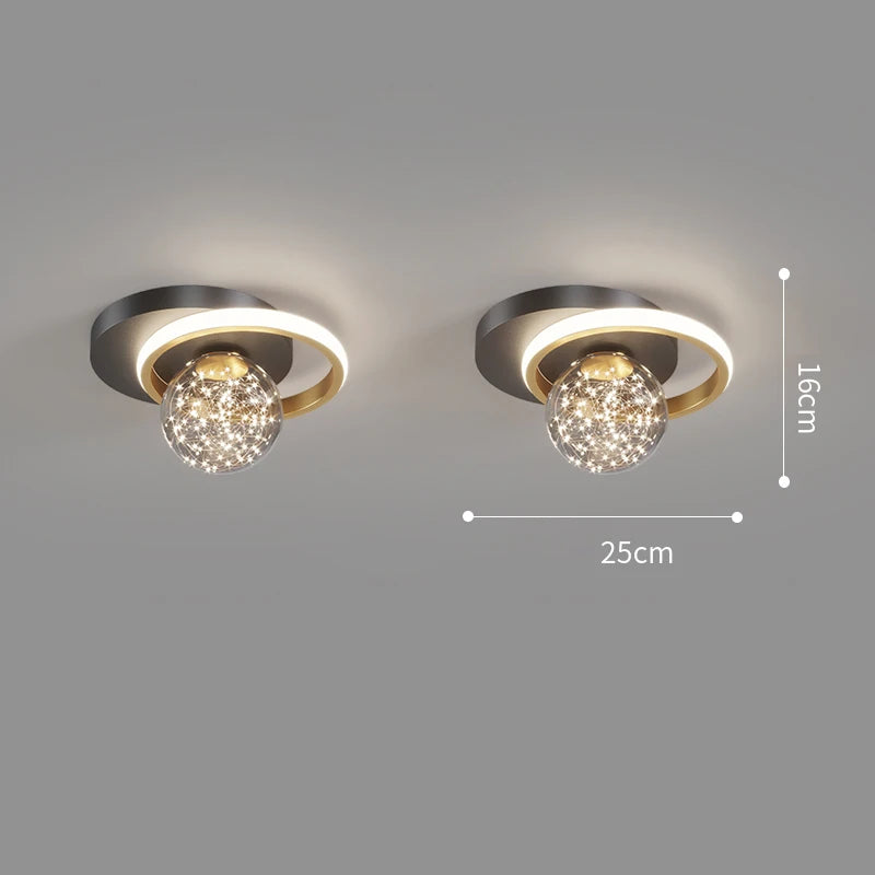 北欧 LED シーリングライト ガラス 18W 3色切替 モダン 天井照明 リビング ダイニング 寝室 玄関 廊下 キッチン おしゃれ アイアン照明 90-260V