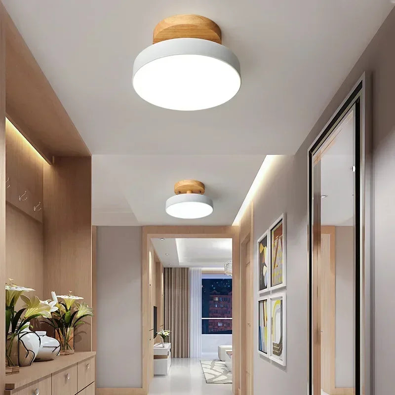 LED シーリングライト 北欧 天井照明 木目調 円形 シーリングランプ モダン 薄型 玄関 廊下 エントランス 洗面所 トイレ 寝室 ダイニング キッチン 書斎 浴室 クローゼット ラバーウッド LED照明 おしゃれ ホテルライク インテリア 送料無料 Aethel Japan