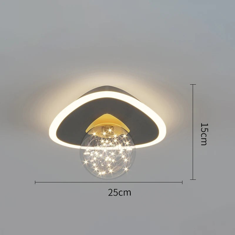 北欧 LED シーリングライト ガラス 18W 3色切替 モダン 天井照明 リビング ダイニング 寝室 玄関 廊下 キッチン おしゃれ アイアン照明 90-260V