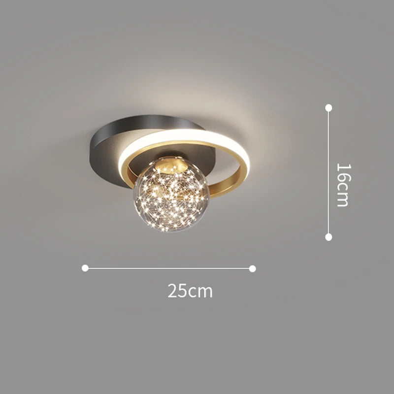北欧 LED シーリングライト ガラス 18W 3色切替 モダン 天井照明 リビング ダイニング 寝室 玄関 廊下 キッチン おしゃれ アイアン照明 90-260V